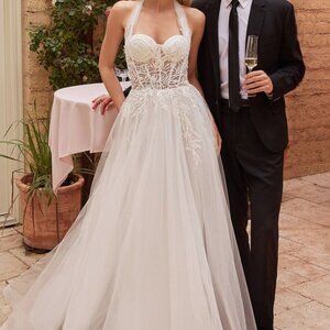 Off white wedding dress,tulle bridal gown